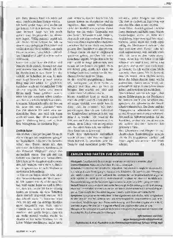 Vorschauseite 2: Wenn die Welt aus den Fugen gerät. Erfahrungen mit Schizophrenie