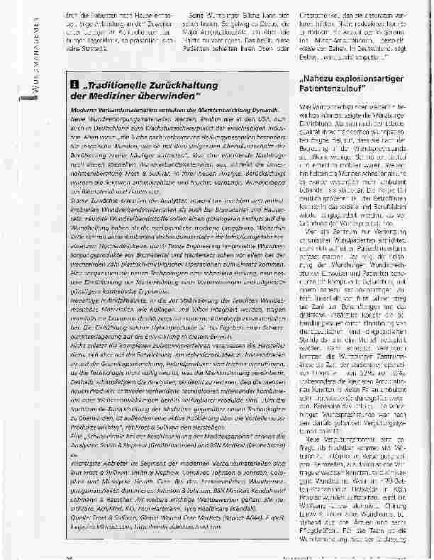 Vorschauseite 2: Den Krankenkassen ein schmackhaftes Angebot machenModernes Wundmanagement & Integrierte Wund-Versorgung