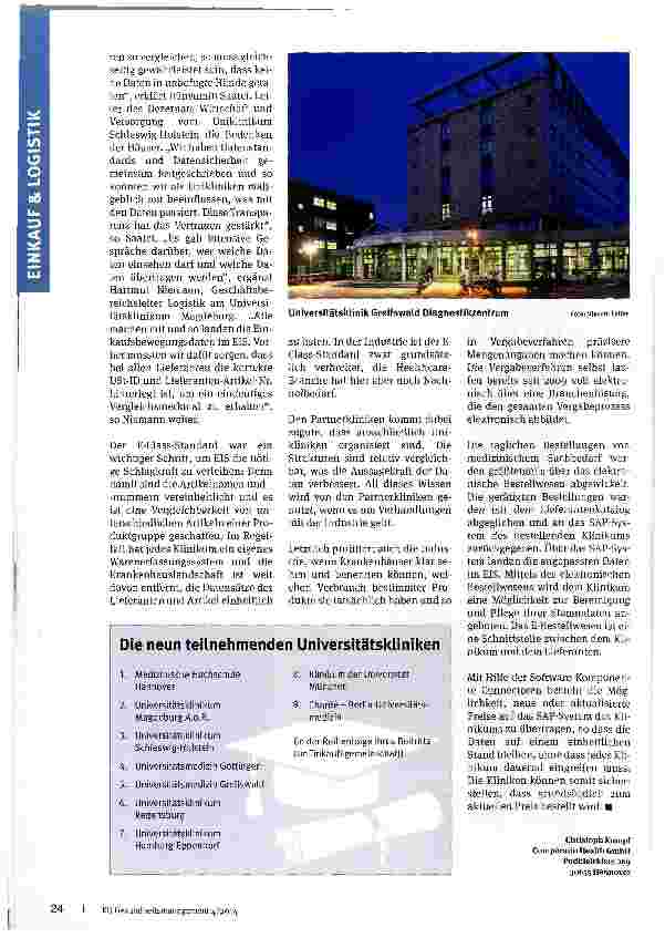Vorschauseite 2: Neun Unikliniken gemeinsam auf Shoppingtour