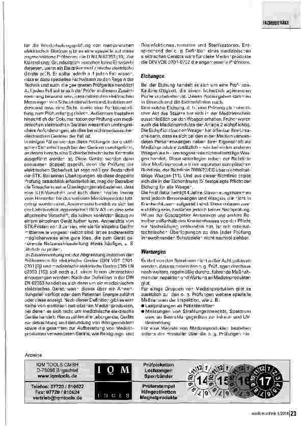 Vorschauseite 4: Prüfungen in der Medizintechnik