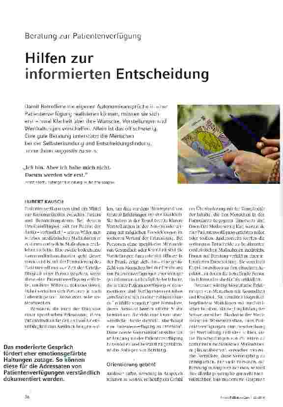 Vorschauseite 1: Hilfen zur informierten Entscheidung