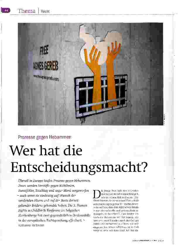 Vorschauseite 1: Prozesse gegen Hebammen - Wer hat die Entscheidimgsmacht?