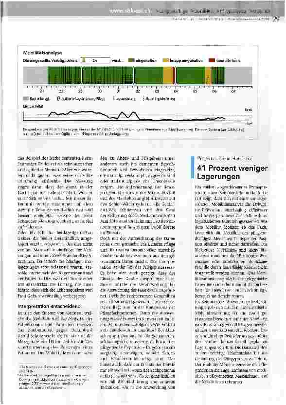 Vorschauseite 2: «Die erfassten Mobilitätsdaten stärken die Pflege»