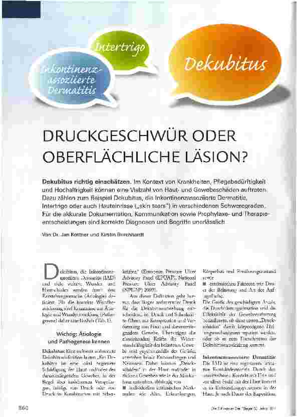 Vorschauseite 1: DRUCKGESCHWÜR ODER OBERFLÄCHLICHE LÄSION?