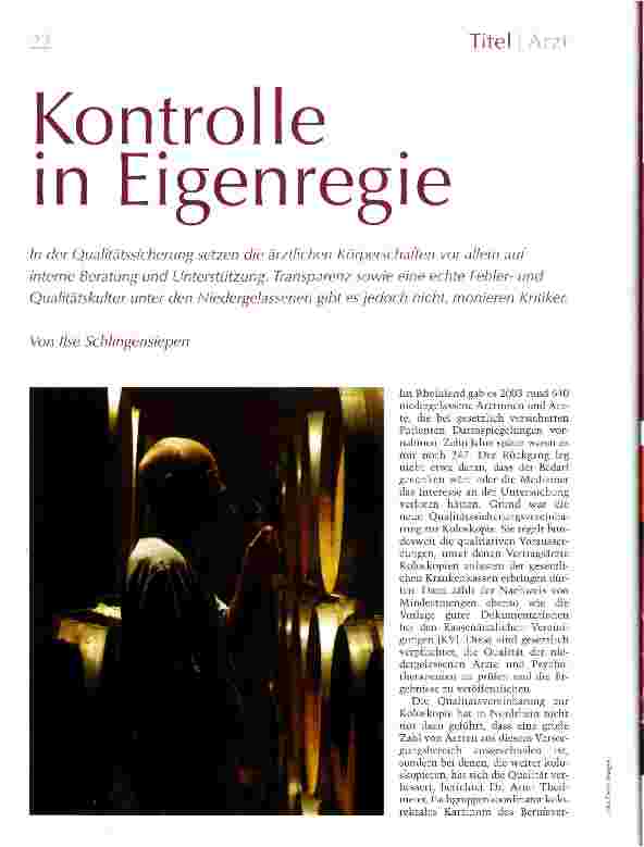 Vorschauseite 1: Kontrolle in Eigenregie