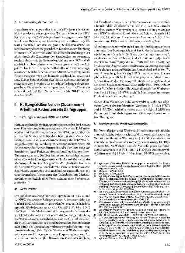 Vorschauseite 2: (Zusammen-)Arbeit mit Patientenselbsthilfegruppen? !
