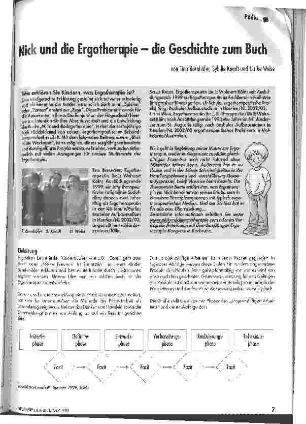 Vorschauseite 1: Nick und die Ergotherapie - die Geschichte zum Buch