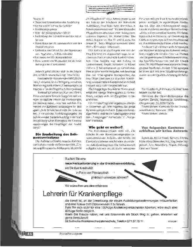 Vorschauseite 5: Umsetzung der neuen Richtlinien für die Pflegeberufe Stand der Planung in den Kantonen