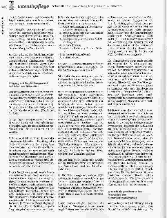 Vorschauseite 4: Was gilt als gesichert in der Prävention der beatmungsassoziierten Pneumonie?