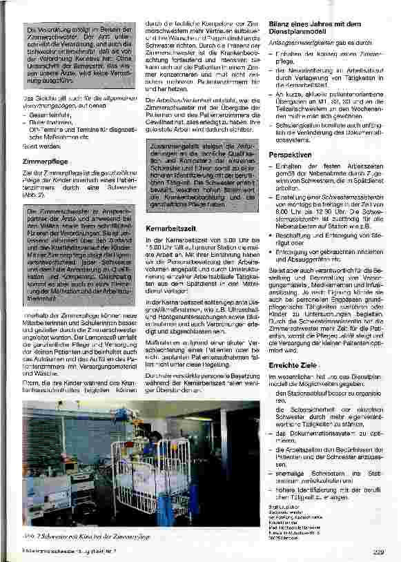 Vorschauseite 4: Ein praktiziertes Dienstplanmodell an der Kinderklinik der Medizinischen Hochschule Hannover