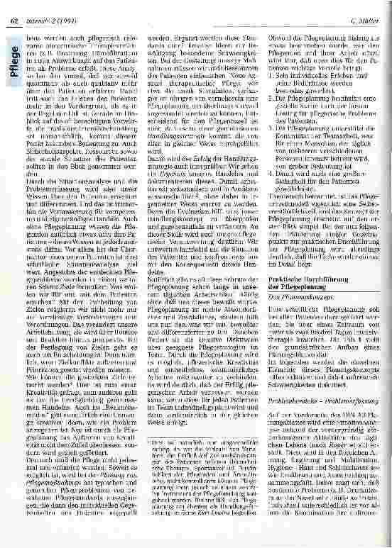Vorschauseite 2: Ist die Anwendung des Pflegeprozeßmodells in der Intensivpflege sinnvoll? Chancen + Probleme der Pflegeplanung bei Intensivpatienten