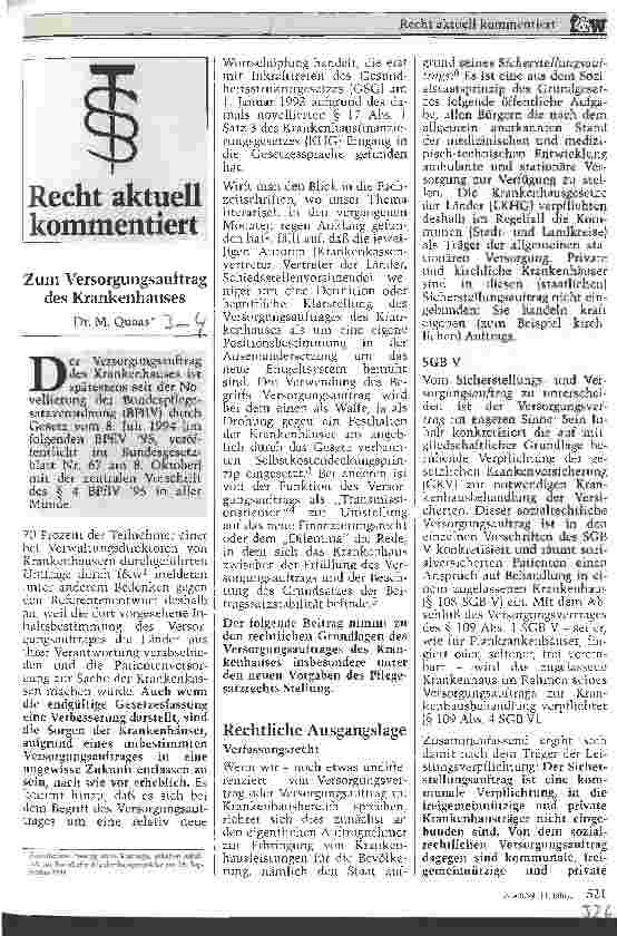 Vorschauseite 1: Zum Versorgungsauftrag des Krankenhauses