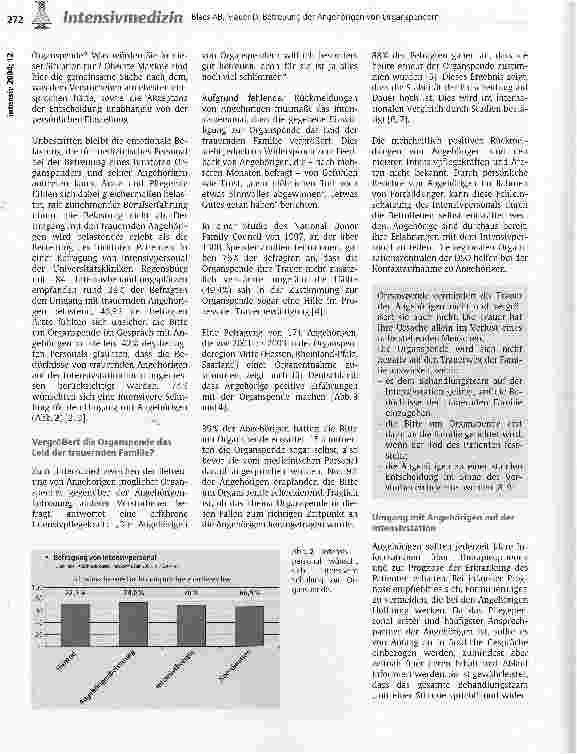 Vorschauseite 2: Betreuung der Angehörigen von Organspendern - Herausforderung für das Intensivpersonal