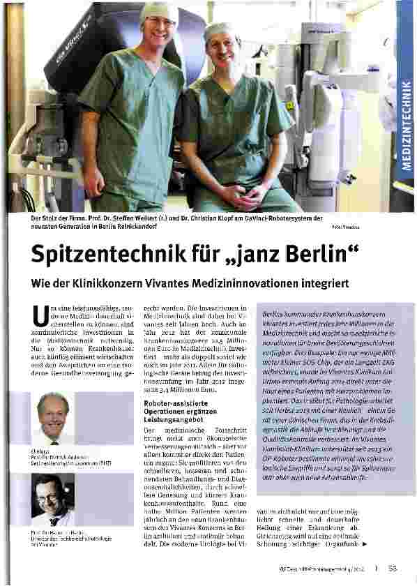 Vorschauseite 1: Spitzentechnik für janz Berlin