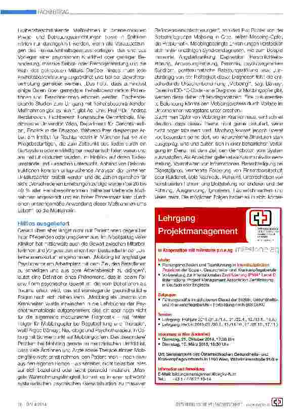 Vorschauseite 2: Gewalt im Alltag von Gesundheitsberufen: Alles „normal?