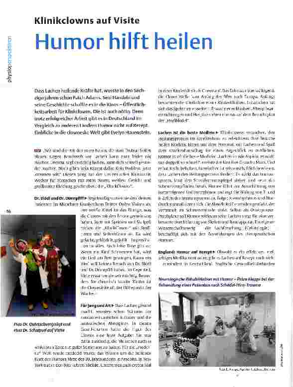 Vorschauseite 1: Klinikclowns auf Visite Humor hilft heilen
