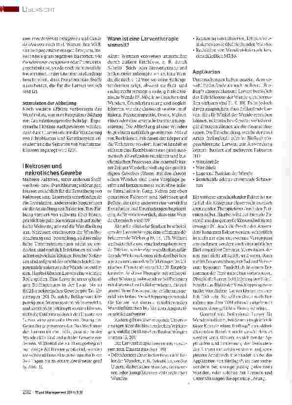 Vorschauseite 4: Debridement mit medizinischen Larven - Ein Update