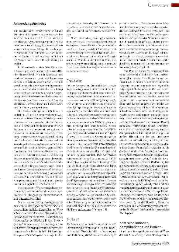 Vorschauseite 5: Debridement mit medizinischen Larven - Ein Update