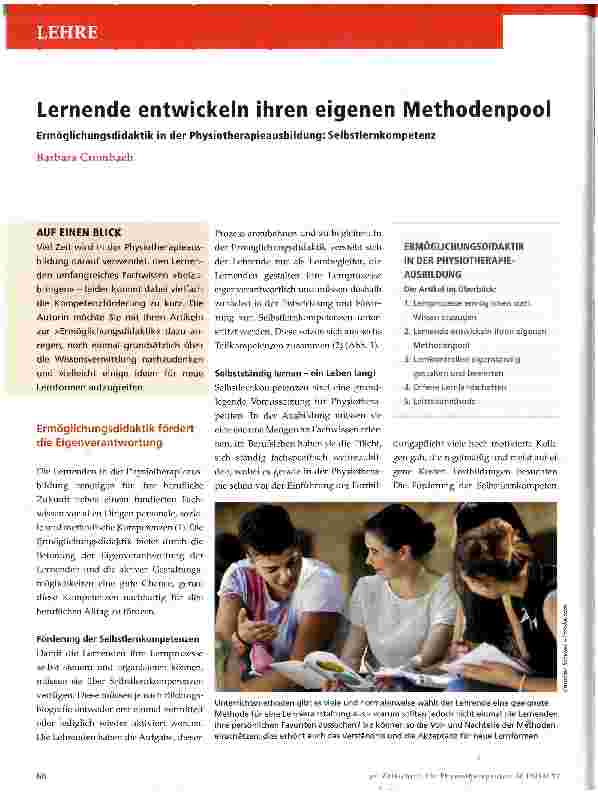 Vorschauseite 1: Lernende entwickeln ihren eigenen Methodenpool