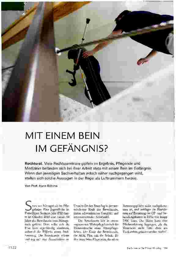 Vorschauseite 1: MIT EINEM BEIN IM GEFÄNGNIS?
