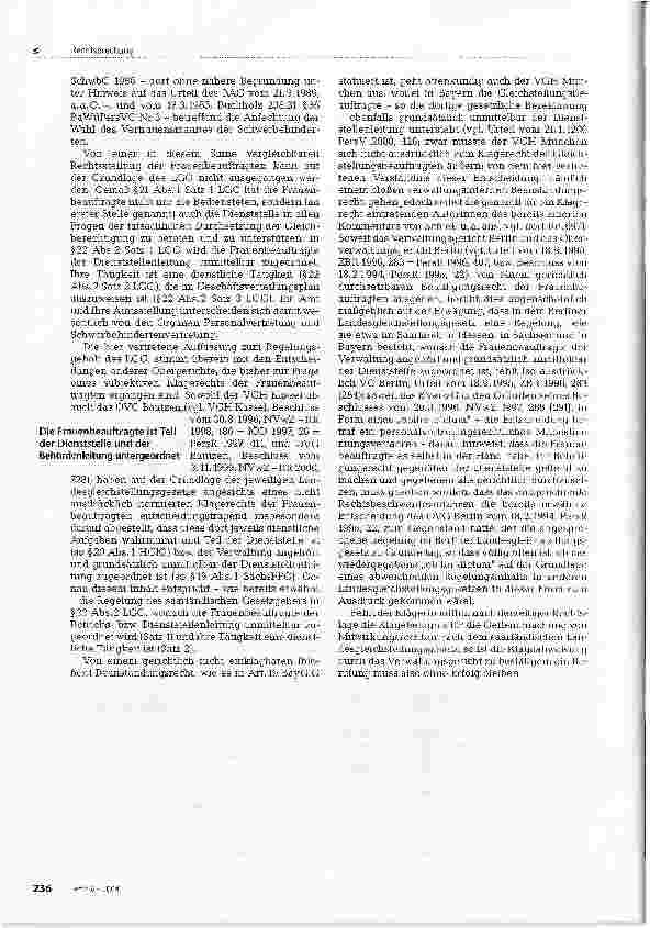 Vorschauseite 4: ZUM ÖFFENTLICHEN DIENSTKlageerlaubnis einer Frauenbeauftragten
