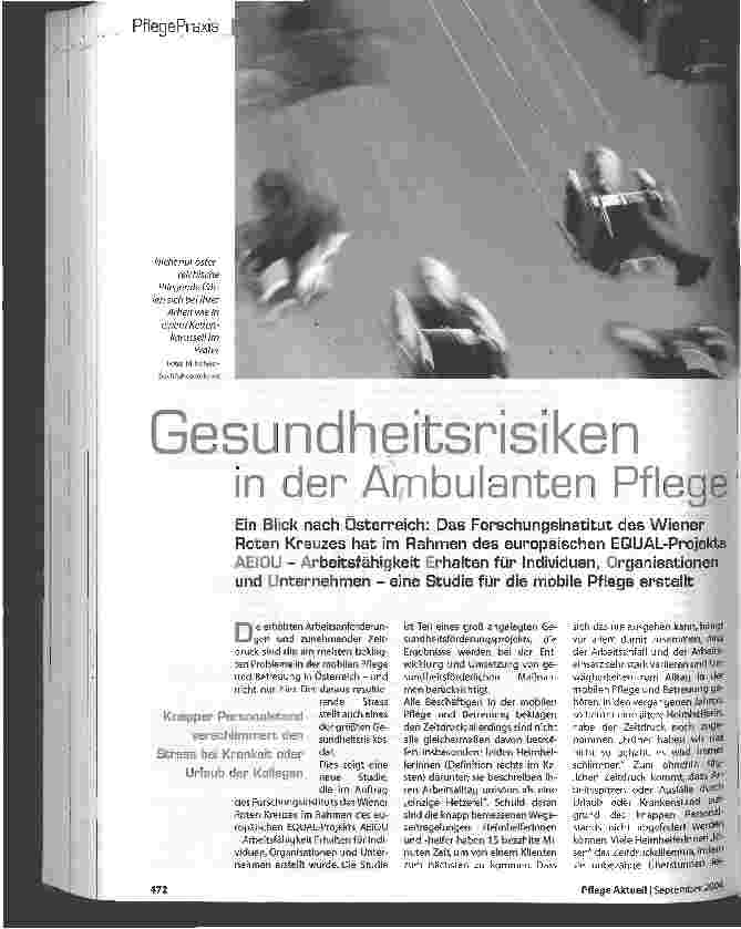 Vorschauseite 1: Gesundheitsrisiken in der Ambulanten Pflege