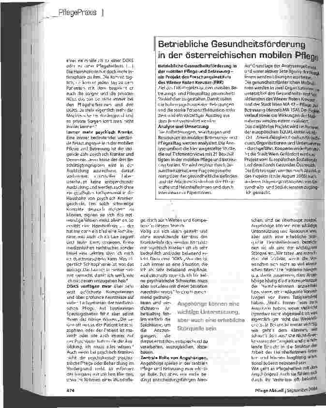 Vorschauseite 3: Gesundheitsrisiken in der Ambulanten Pflege