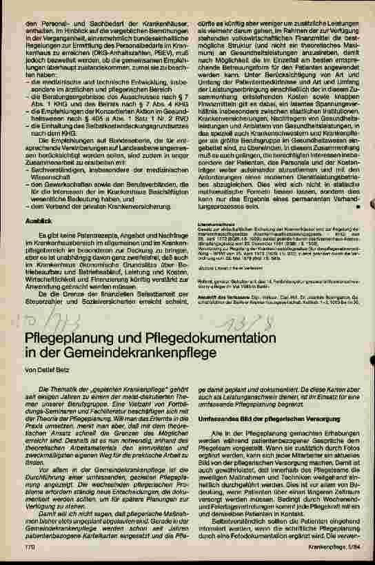 Vorschauseite 1: Pflegeplanung und Pflegedokumentation in der Gemeindekrankenpflege