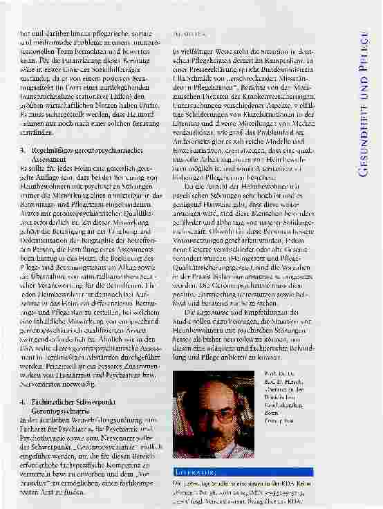 Vorschauseite 5: ERSTE STUDIE ZUR SITUATIONPSYCHISCH SCHWER KRANKER ALTER MENSCHENIN DEUTSCHEN PFLEGEHEIMEN