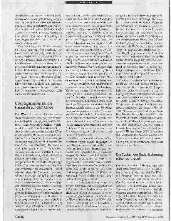 Vorschauseite 2: Der Ärztemangel hat den Bundestag erreicht