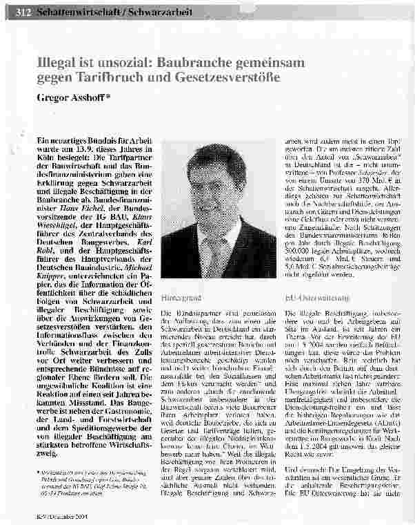 Vorschauseite 1: Illegal ist unsozial: Baubranche gemeinsam gegen Tarifbruch und Gesetzesverstöße