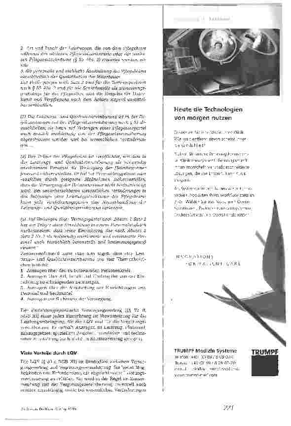 Vorschauseite 2: LQV: Leistungsund QualitätsvereinbarungHerausforderung für die Altenpflege