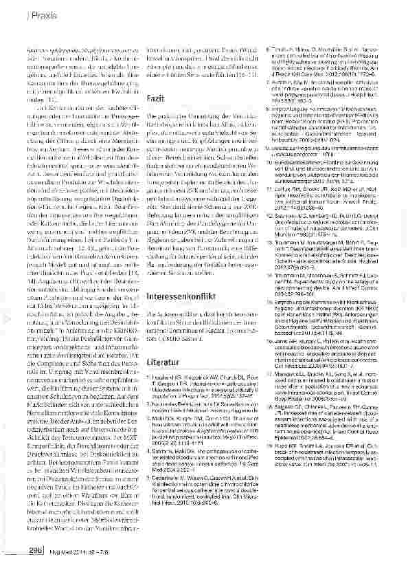 Vorschauseite 5: Einführung von standardisierten Belegungsschemata für zentrale Venenkatheter
