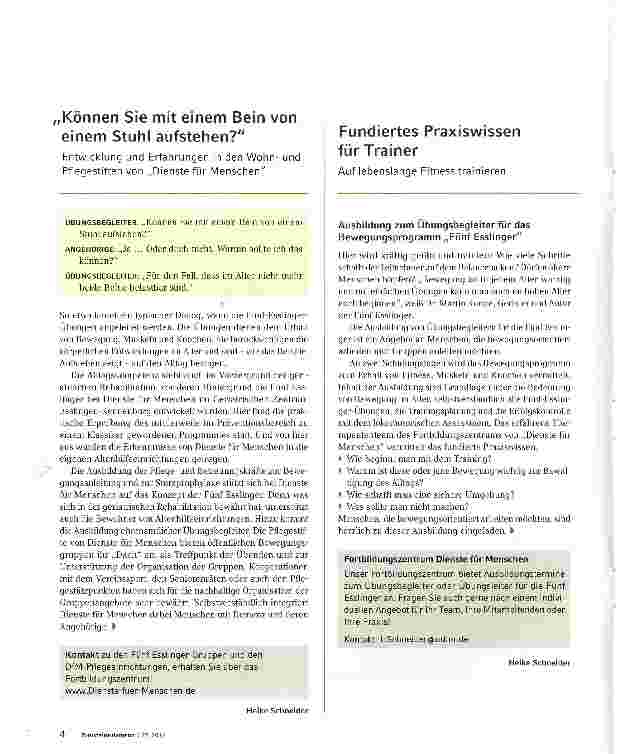 Vorschauseite 4: Das Bewegungsprogramm „Die Fünf Esslinger