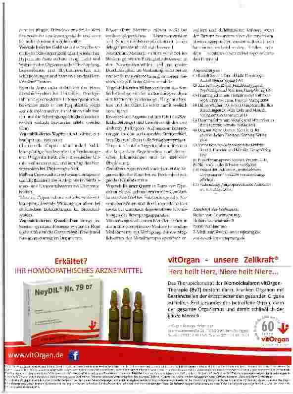 Vorschauseite 4: Vegetabilisierte Metalle in der Naturheilpraxis
