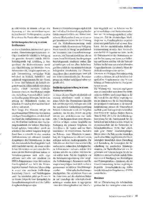 Vorschauseite 6: Gefährdungsbeurteilung psychischer Belastungen Teil 2 Instrumente zur Durchführung -die PREVA-Methodik