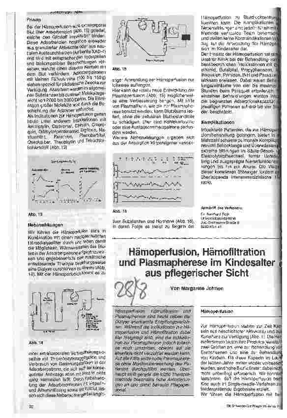 Vorschauseite 4: Hämofiltration, Plasmapherese und Hämoperfusion als moderne Detoxikationsverfahren in der Kinderdialyse