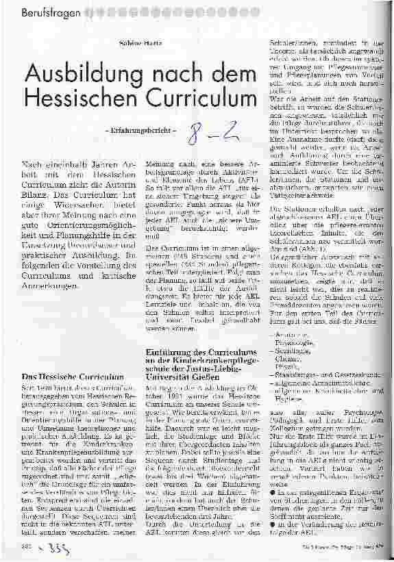 Vorschauseite 1: Ausbildung nach dem Hessischen Curriculum Erfahrungsbericht