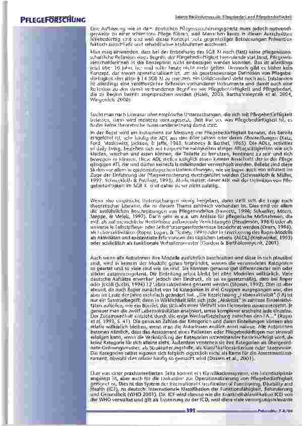 Vorschauseite 3: Pflegebedarf und PflegebedürftigkeitKonzeptentwicklung, Operationalisierung und Konsequenzen