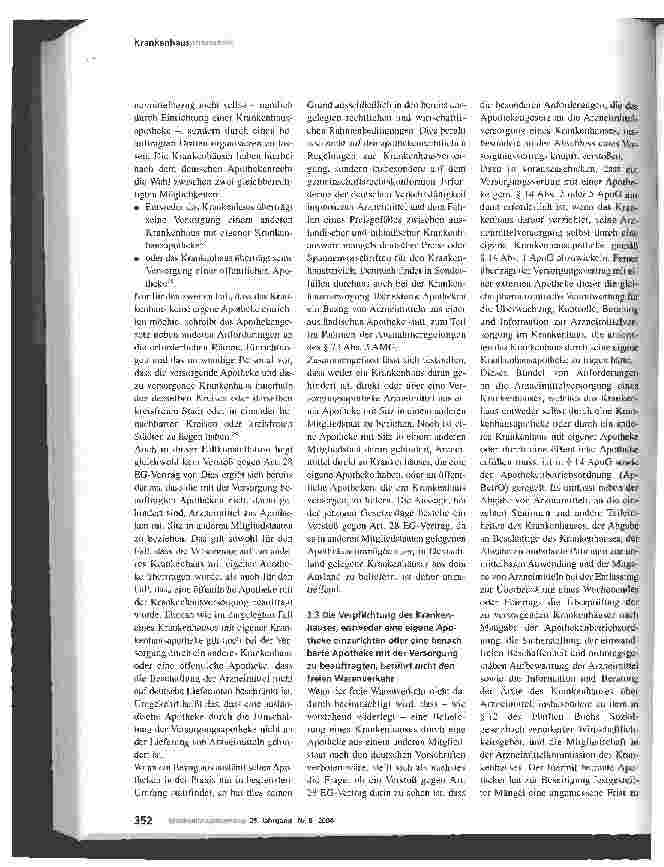 Vorschauseite 4: Verstößt das deutsche System der Krankenhausversorgung mit Arznei mitteln gegen den EG-Vertrag? Anmerkungen zum Vertragsverletzungsverfahren der EU-Kommission gegen die Bundesrepu…