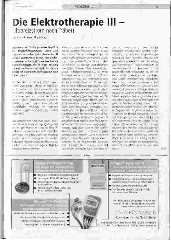 Vorschauseite 1: Die Elektrotherapie III - Ultrareizstrom nach Träbert