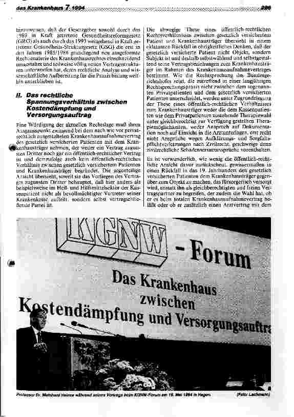 Vorschauseite 2: Das Krankenhaus zwischen Kostendämpfung und Versorgungsauftrag