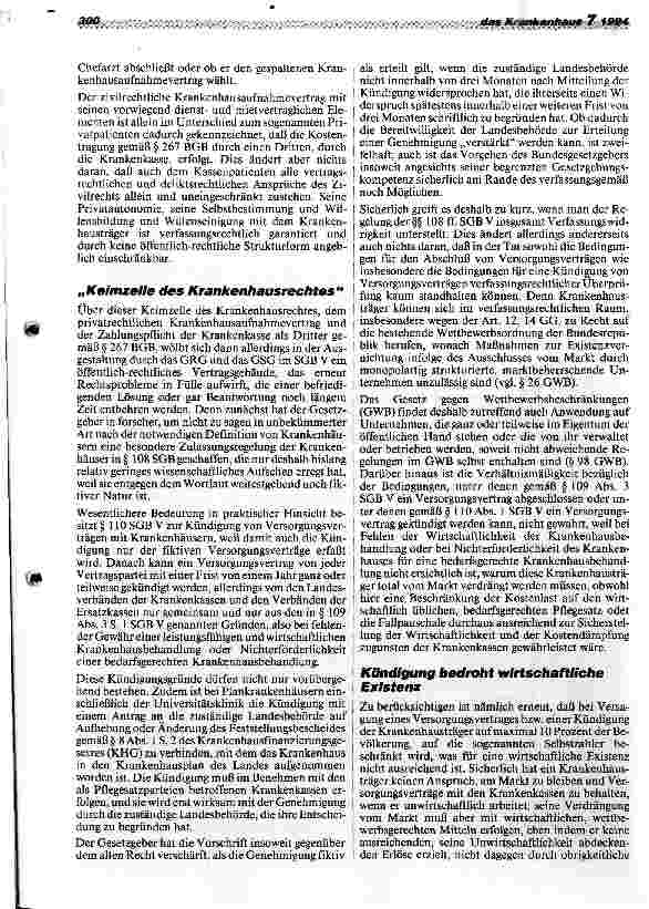 Vorschauseite 3: Das Krankenhaus zwischen Kostendämpfung und Versorgungsauftrag