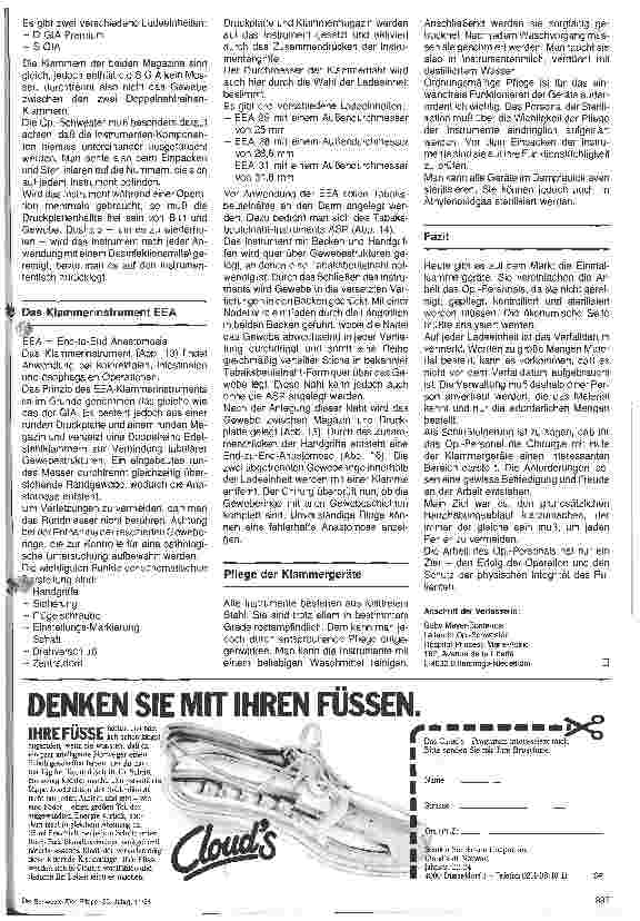 Vorschauseite 4: Handhabung der Klammerapparate aus der Sicht des OP.- Personals