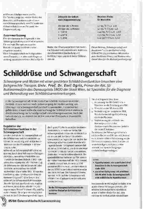 Vorschauseite 1: Schilddruse und Schwangerschaft