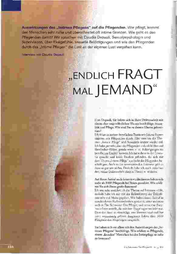 Vorschauseite 1: ENDLICH FRAGT MAL JEMAND