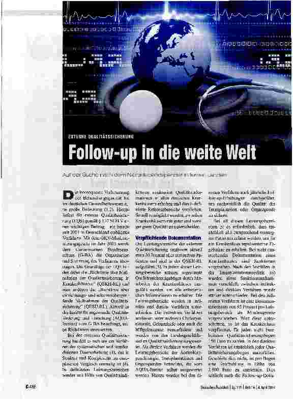 Vorschauseite 1: Follow-up in die neue Welt