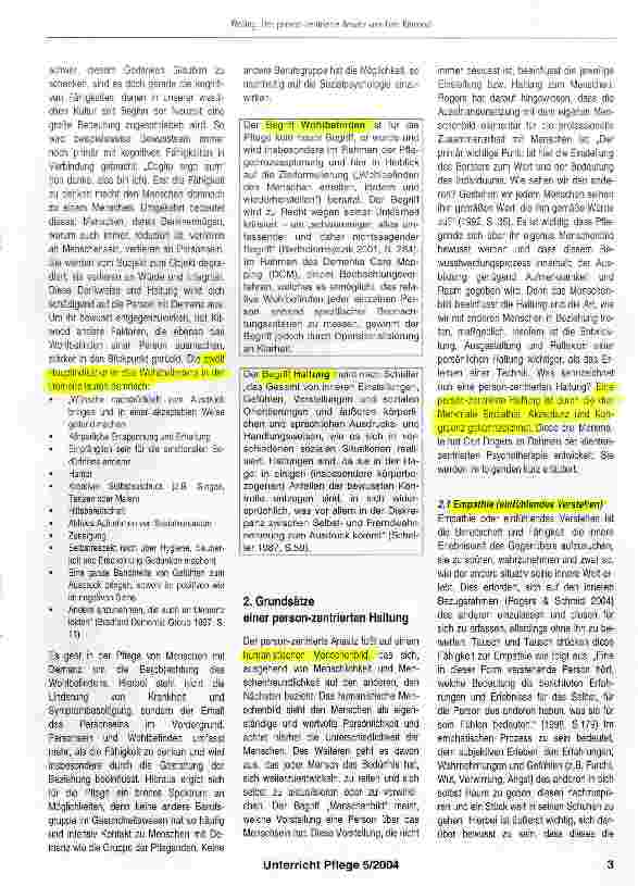 Vorschauseite 2: Der person-zentrierte Ansatz von Tom Kitwoodein bedeutender Bezugsrahmen für die Pflege von Menschen mit Demenz