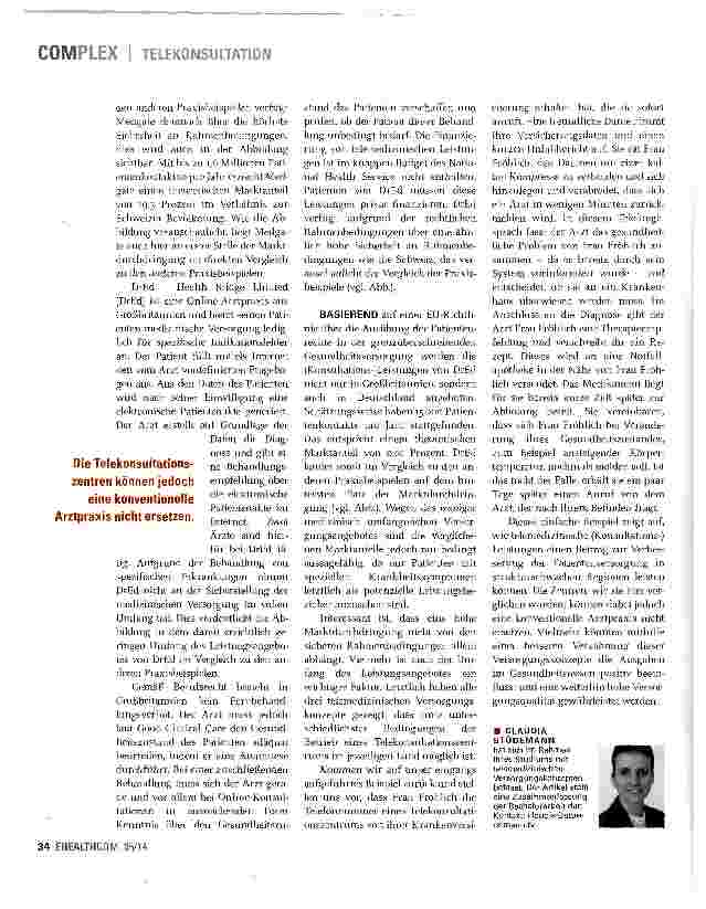 Vorschauseite 3: TELEMEDIZIN IM VERGLEICH