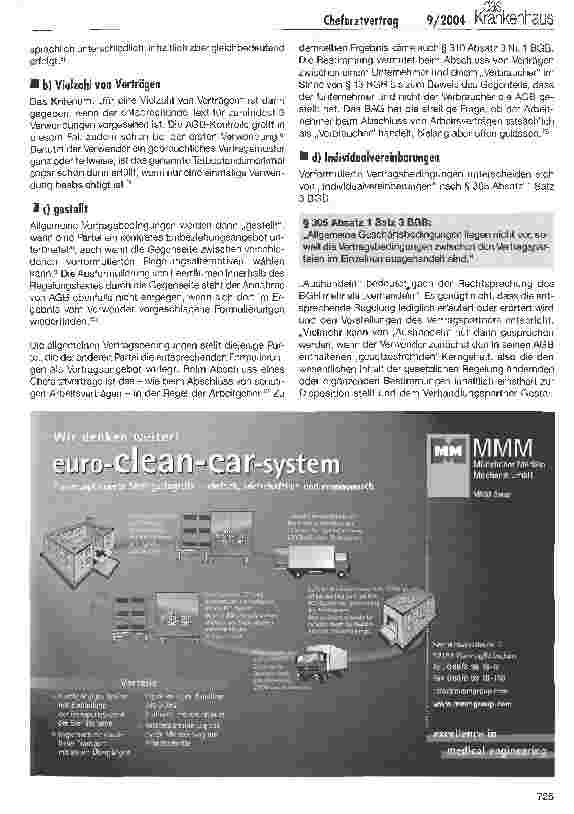 Vorschauseite 2: Chefarztvertrag und AGB-Kontrolle